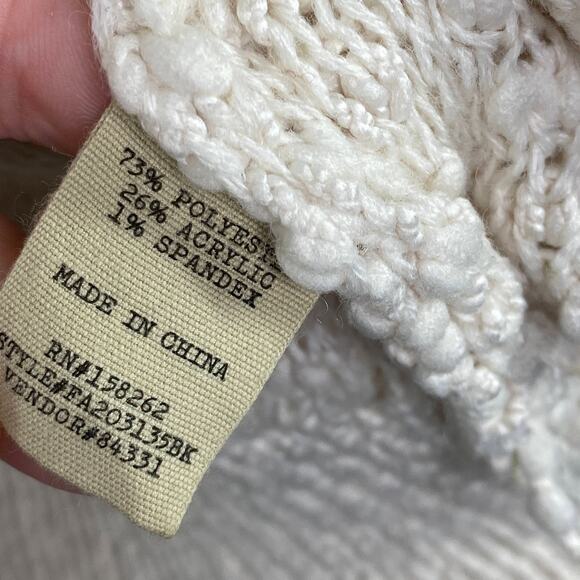 BKE Gimmicks Cream Textured Knit Crewneck Sweater Women's Size X-Small XS - Picture 6 of 7